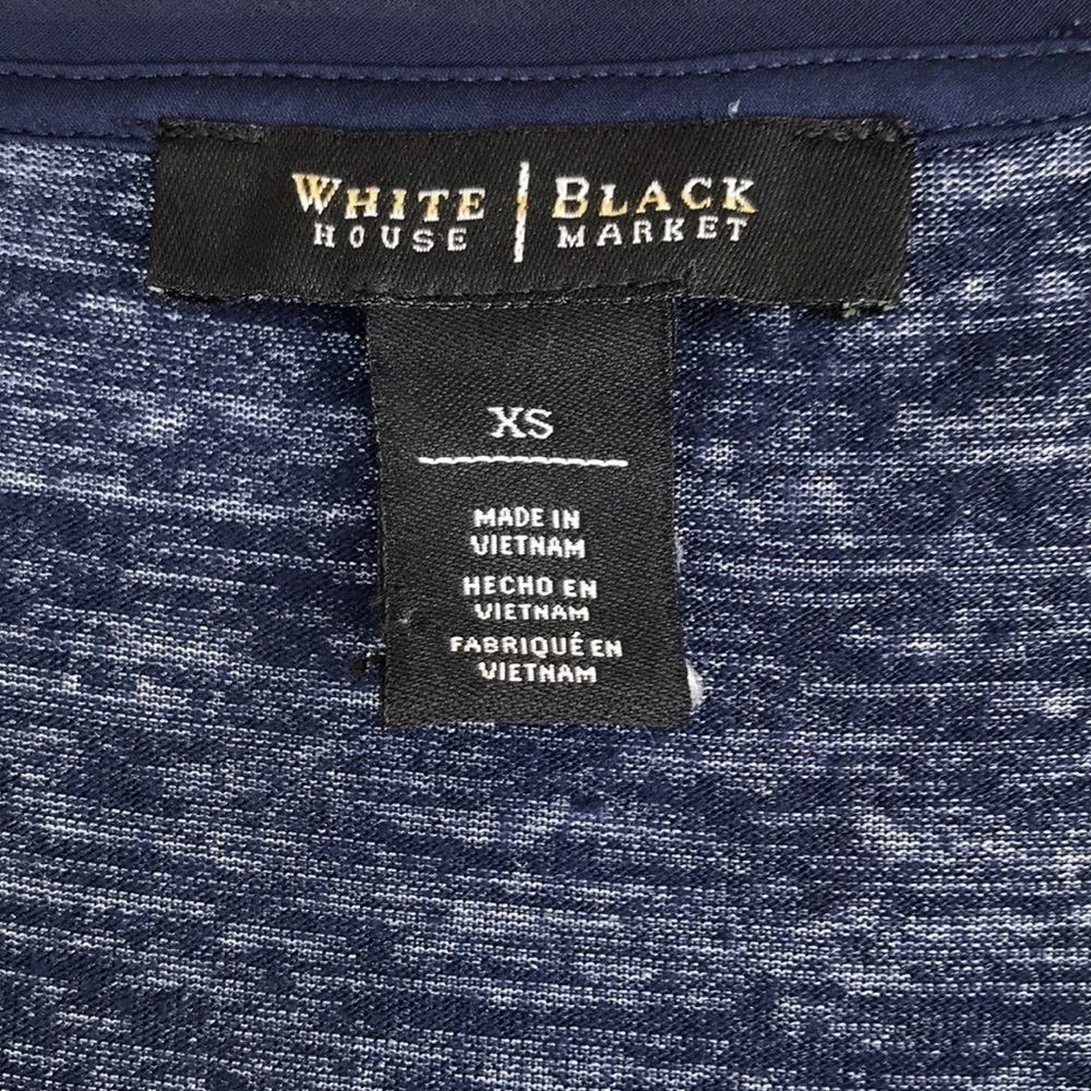 White House Black Market Asymmetrical Hem Blue Top Tee Shirt XS - Picture 7 of 12